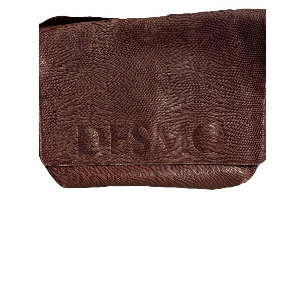 Vintage Desmo Italian Leather Shoulder Messenger Bag Purse Pebble Dark Brown